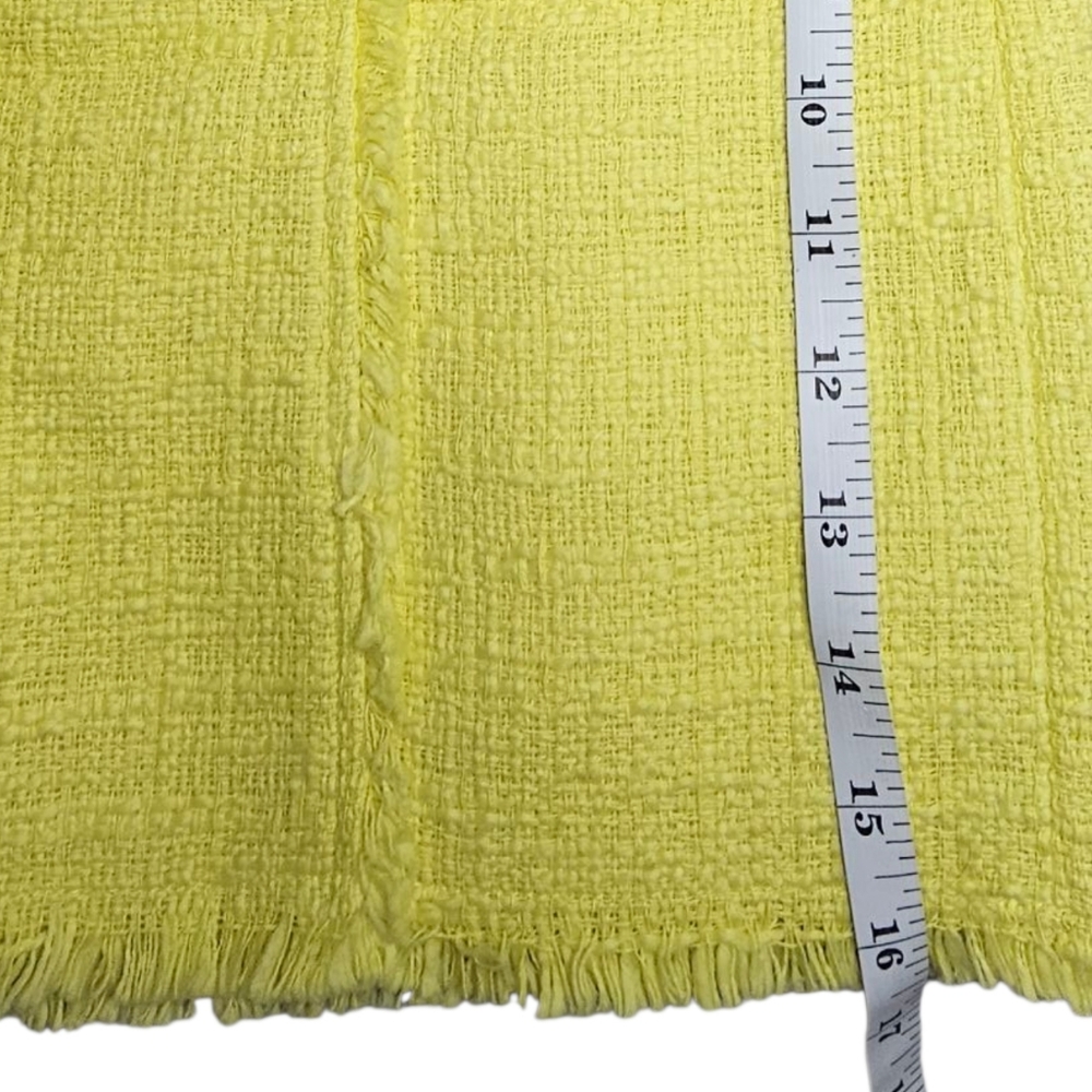 KENAR Yellow Tweed Mini Skirt Raw Hem Fringed Size 2 Preppy Coquette - Picture 7 of 10